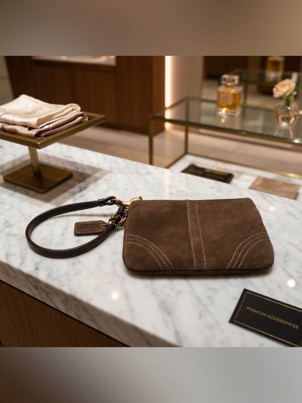 Vintage Suede Coach Wristlet - Picture 5 of 9